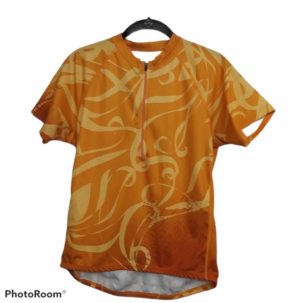 Cannondale Cycling Jersey Womens Medium Half Zip Yellow Gold‎ Back Pockets